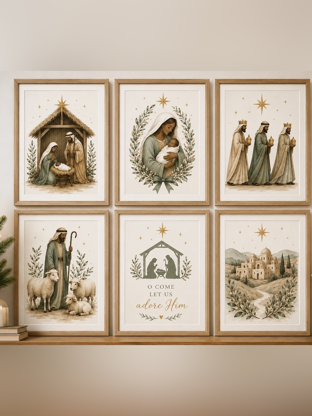 Holiday Nativity Art Prints-6 | 8.5 x 11 | Unframed Seasonal Wall Décor